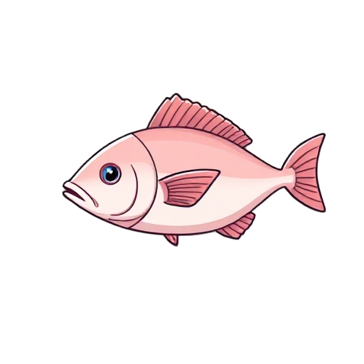 halibut , fish , npc , pink , side view