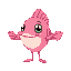 pink flatfish character, cartoon game style, exaggerated fins like arms, expressive big eyes, standing upright, holding a small item, bright and vibrant colors, simple shading