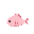 cute pink flatfish character, side view, lying flat on the ground, round and flattened body, small fins slightly lifted, cartoon mascot style, designed for a 2d platformer game, simple and clean design, bright pastel colors, chibi proportions, white backg