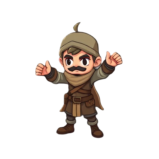 survival player top down game main character rpg with moves up, move down and move left