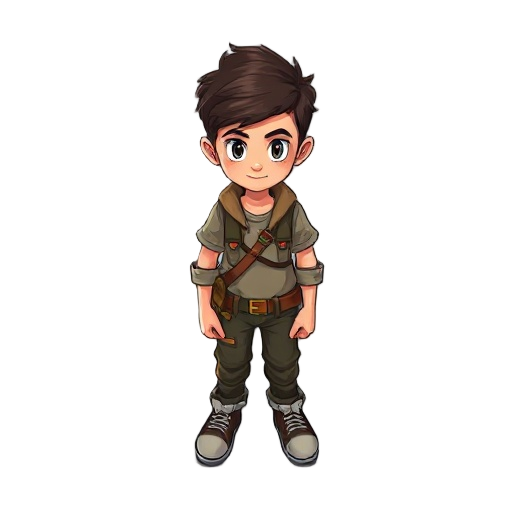 survival player top down game main character young