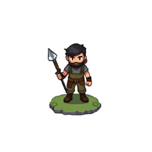 survival player top down game main character rpg in pixel