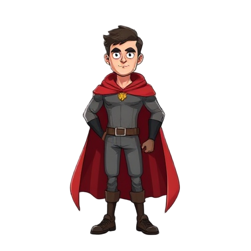 a man wuth a red cape
