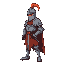 medieval knight in 32x64 resolution standing right