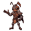 an ant knight with armor and helmet, stretching out his hand