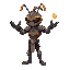 an ant knight with armor and helmet, stretching out his hand to control an object
