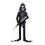 serial killer, with a big knife, blood, withe mask and walking, realistic. 