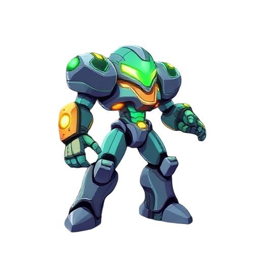 an exoskeleton with light solarized colors, using samus's resources from the game super metroid