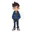 teenager with blue jacket