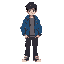 teenager with blue jacket