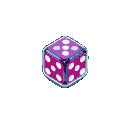 a neon dice