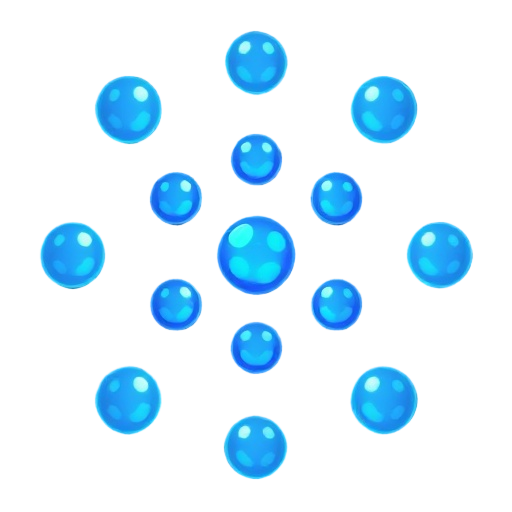 10 blue glowing orbs