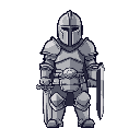 guerreiro de armadura, escudo e espada e capacete