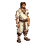 a male villager in neutral linen clothing