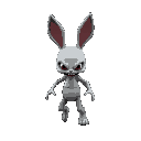 can you make a demonic bunny like humanoid walking towards the player with no face