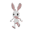 can you make a bunny like humanoid walking towards the player with no face