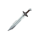 a simple jagged blade made from bone with an iron hilt