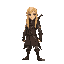 a long haired male blonde rogue with 2 swords on his side