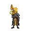 big brass tuba as a head, no head knight