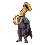 big brass tuba as a head, no head knight