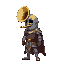 big mouth brass tuba as a head, no head knight