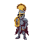 brass tuba as a head, knight