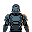 sci fi soldier in dark grey star wars armor