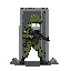1er régiment d'infanterie de ligne infantry officer hiding from the zombie trying to barge the door open