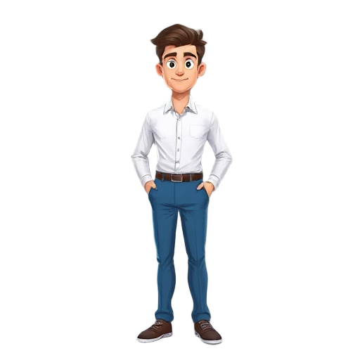man in white dress shirt and blue slacks