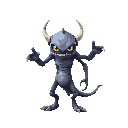 full body ai computer enemy monster with eye-level angle facing west and slightly tilted towards the camera with fighting pose