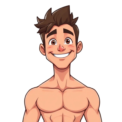 hot shirtless guy smiling