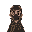 a survivor in a post apocalypse wearing a gasmask