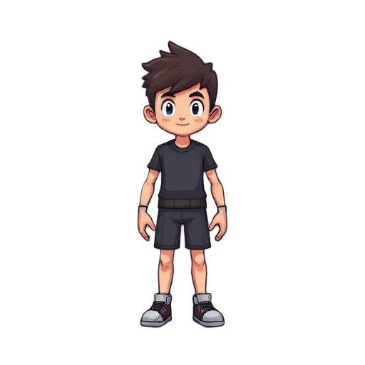 a pixelated 2d character body 