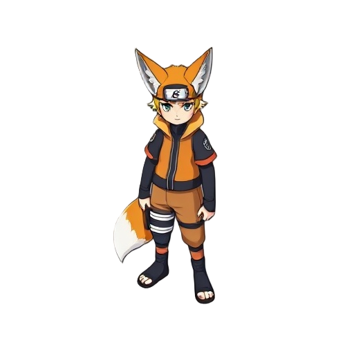 a tibia design 10 years old naruto in 3 tails fox mode