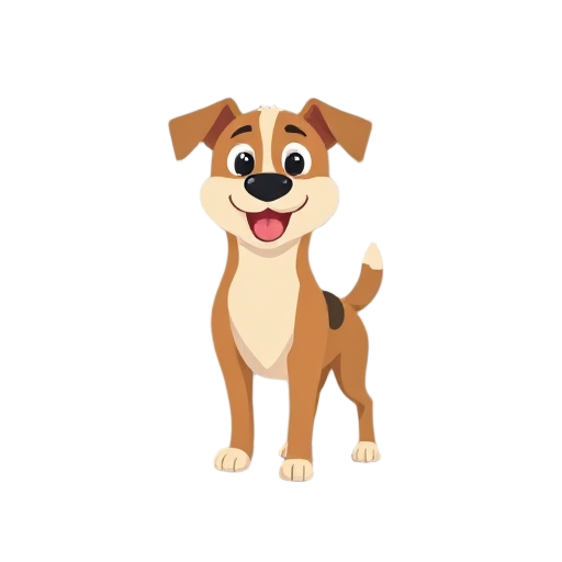 simple biped dog in flat design 