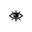 black logo in the shape of an eye for a secret organization