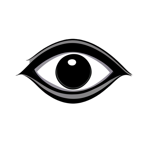 black logo in the shape of an eye for a secret organization