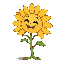 create a smiling sunflower moving back and forth