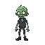 a zombie for a 2d sidescroller game. no top-down game, but sidescroller game. no outline.