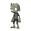 a zombie for a 2d sidescroller game. no top-down game, but sidescroller game. no outline. no big eyes, sideview