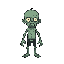 a zombie for a 2d sidescroller game. no top-down game, but sidescroller game. no outline. no eyes visible.