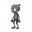 a zombie for a 2d sidescroller game. no top-down game, but sidescroller game. no outline. no big eyes, sideview