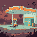 simple gas station in sideview for my 2d sidescroller post-apo game. 