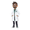 doctor wearing white coat, yes your grace style