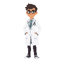 doctor wearing white coat, yes your grace style, sprite