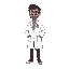 doctor wearing white coat, yes your grace style, sprite, pixel