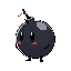  bomb with ambitions and a little cuties i want it to be round don't have hands or legs and in 32 × 16 pixel no legs or arms just body and draw its side and make it in dark theme 