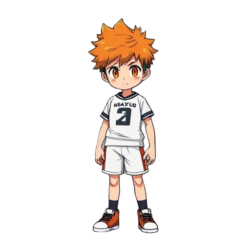 hinata shoyo é um jovem de cabelos laranja determinado e energético do anime haikyuu!!. apaixonado por vôlei, supera sua baixa estatura com agilidade e espírito de equipe, buscando ser um grande atacante na quadra.