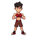 max ventura lutado de boxe sem camisa e com luvas em pixel-art 