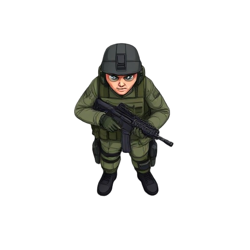 90 deg top view , soilder , special forces , m4 gun